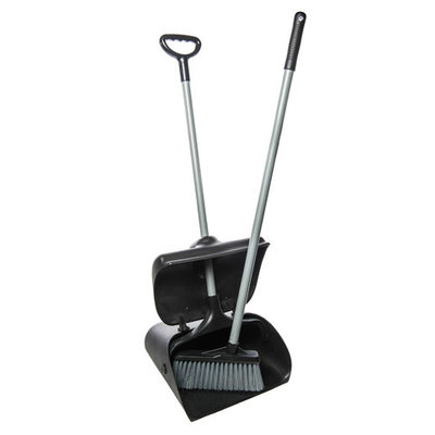 TS0341 JUMBO LONG HANDLE LOBBY DUSTPAN BLACK